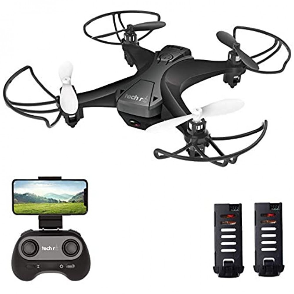 Tech rc Drone avec Caméra Drone Caméra Temps de Vol de 20 Minutes 360°Flips avec 2 Batteries Rechargeables Mode sans Tête Maintien de l'altitude pour Débutants & Enfants